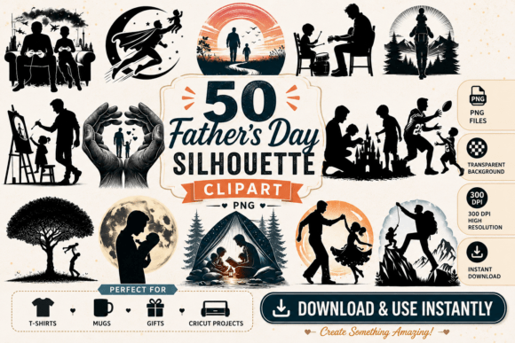 50 Heartwarming Father’s Day Silhouette Designs