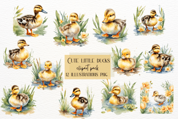 Adorable Nursery Ducks Clipart for Creative Projects