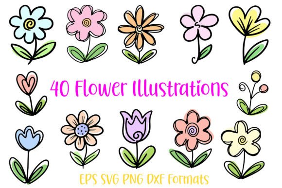 Charming Hand-Drawn Florals for Modern Design