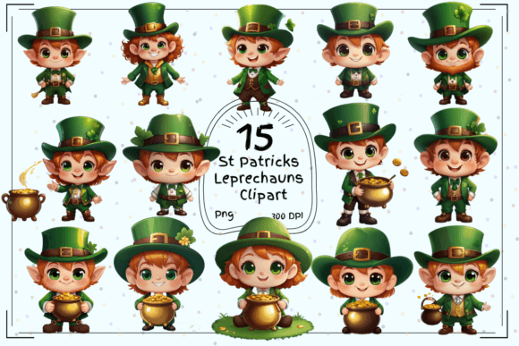 Charming St. Patrick's Day Leprechauns Clipart for Design