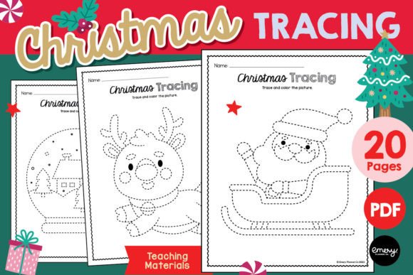 Christmas Tracing Worksheets: Festive Design Assets for Creative Projects