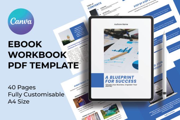 Clean Ebook Workbook PDF Canva Template