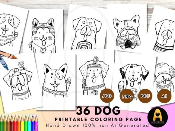 Cute Dog Coloring Pages: A Creative Asset for Designers