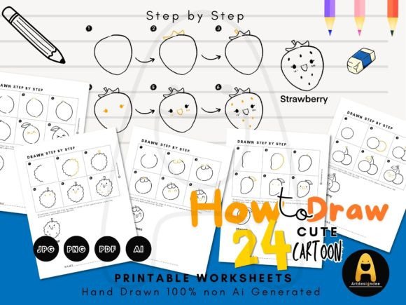 How to Draw Cute Fruits for Kids: A KDP Design Guide