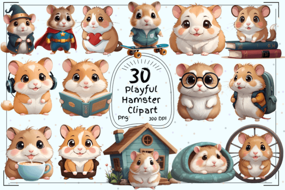 Kawaii Hamster Clipart: 30 Playful Designs for Your Projects