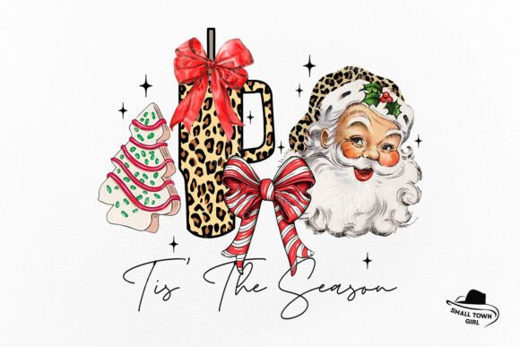 Tis the Season Leopard Santa Christmas