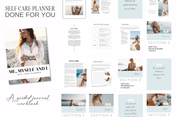 Transform Your Brand with a Self-Care Planner PLR Canva Template