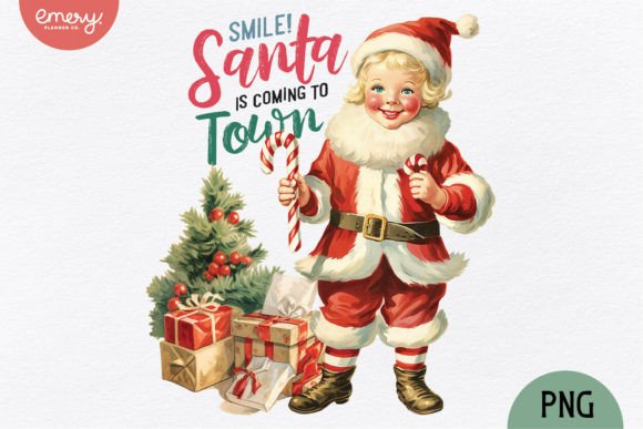 Vintage Christmas Santa Kid PNG: A Designer's Festive Asset