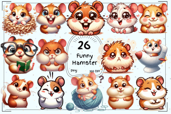 Whimsical Hamster Clipart: A Delightful Design Asset